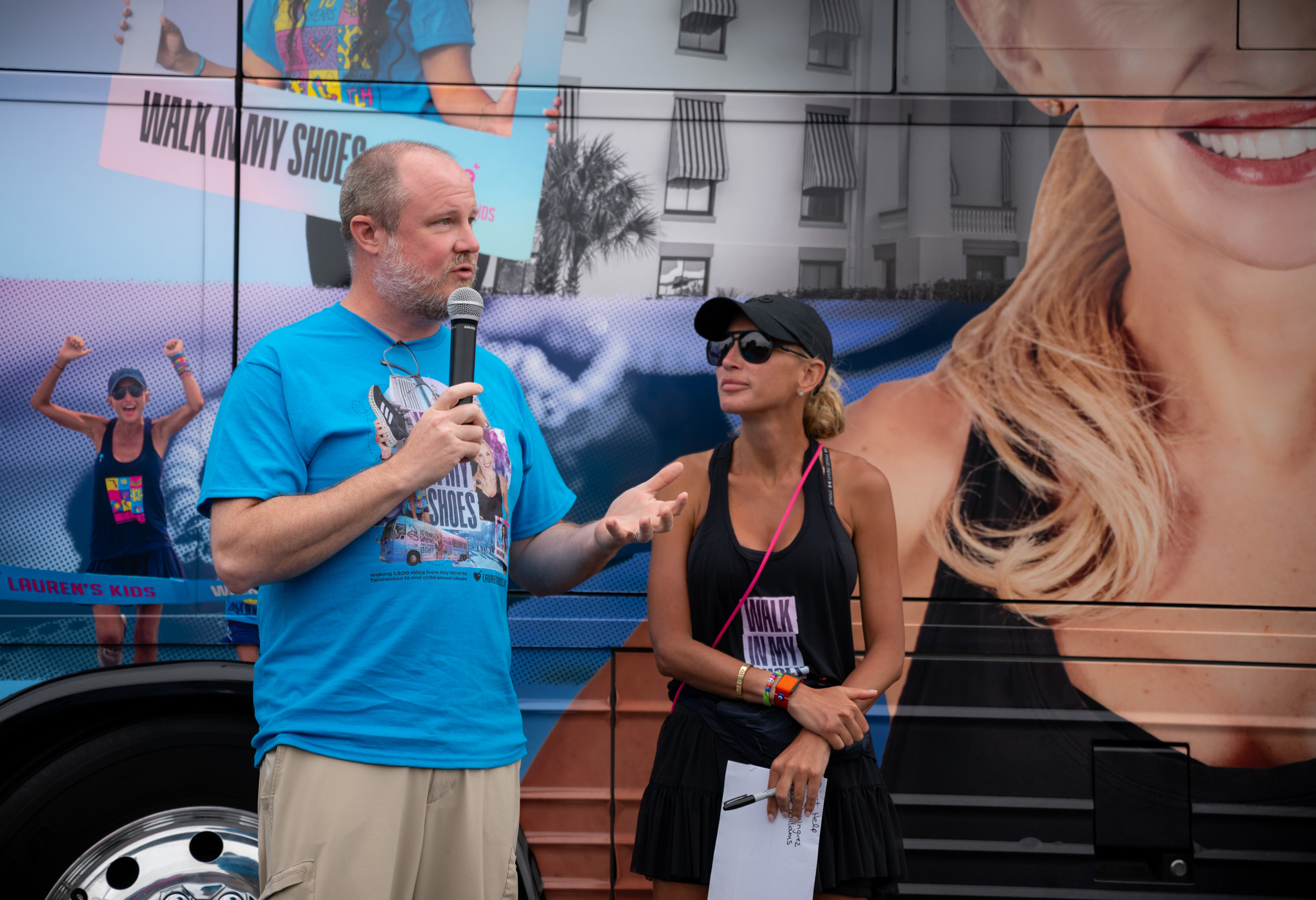 Matt Caldwell speaking at a kids' walk event